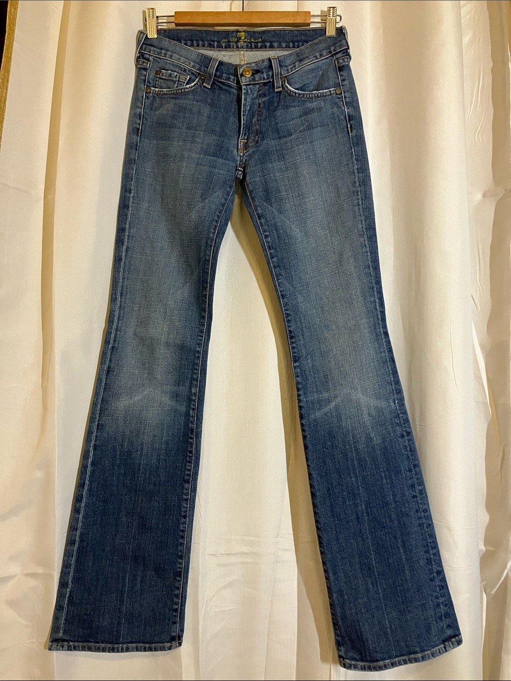 7 For All Mankind Women's Faded Blue Flare Jeans